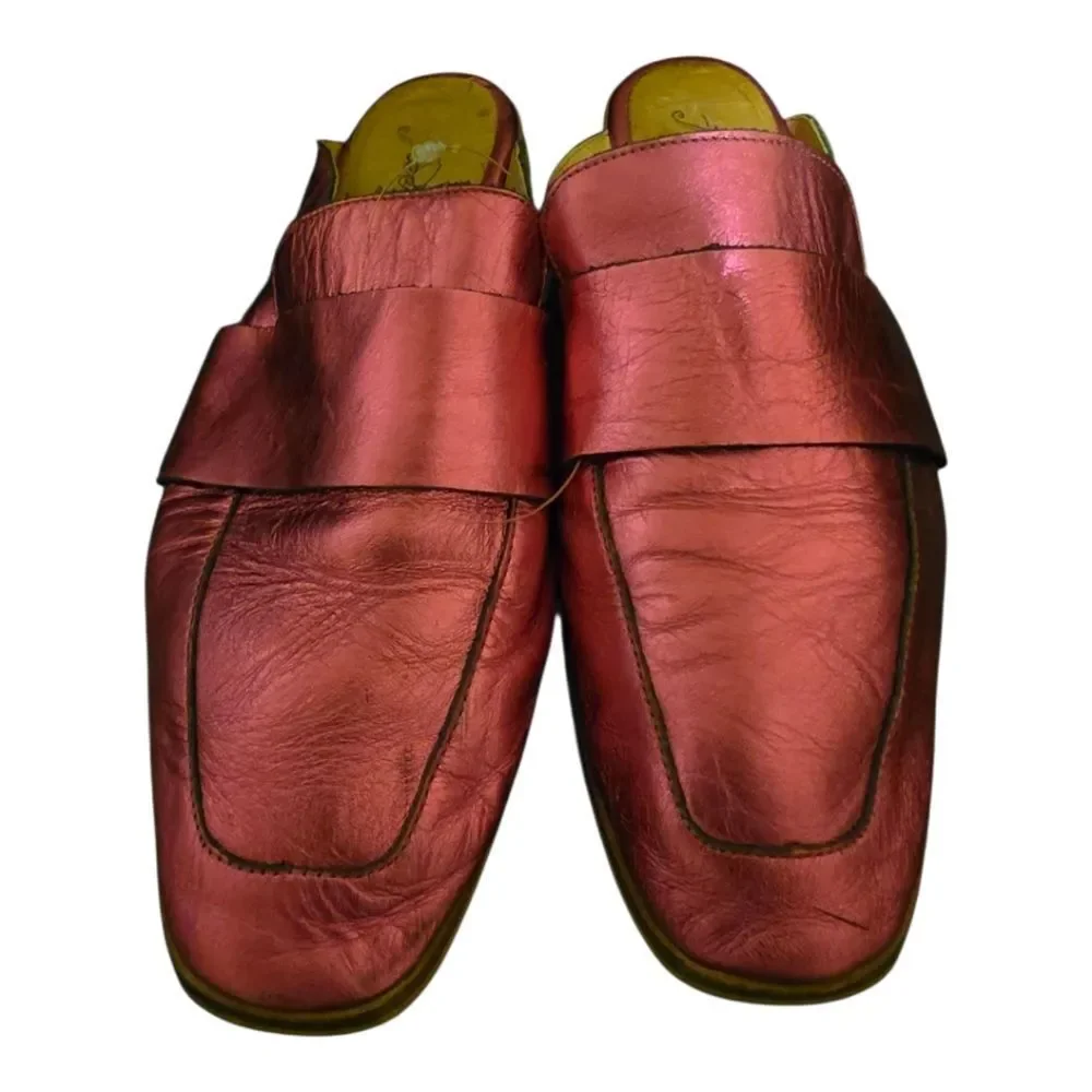FREE PEOPLE Pink Metallic Mules 💕 - Size 38‎ (8)